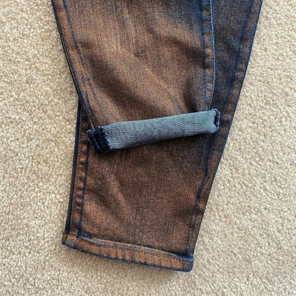 Gap 1969 26R Denim Legging Jean Metallic Dipped Hem Actual W 27 x I 28 3/4 - Picture 4 of 12